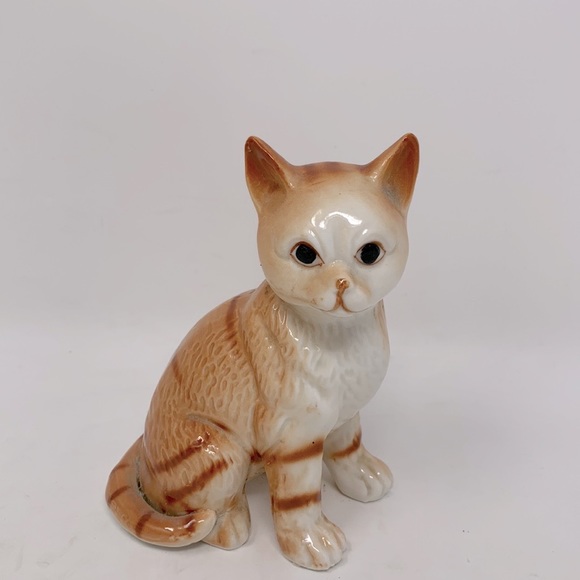 Other - Vintage porcelain orange ginger cat figurine